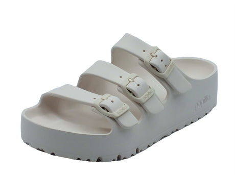 Papillio Papillio 1029770 Florida III Pap Flex Platform Egg Shell Sandali per Donna con tripla fibia bianco