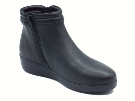 Stonefly Stonefly 221695 Paseo Black Tronchetti per Donna in pelle con chiusura lampo zeppa bassa Black