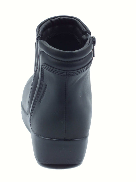 Stonefly Stonefly 221695 Paseo Black Tronchetti per Donna in pelle con chiusura lampo zeppa bassa Black