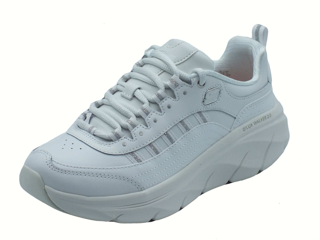 Skechers Skechers 150106 D'lux Walker Golden Step White Scarpe Sportive per Donna in pelle e sintetico bianco White