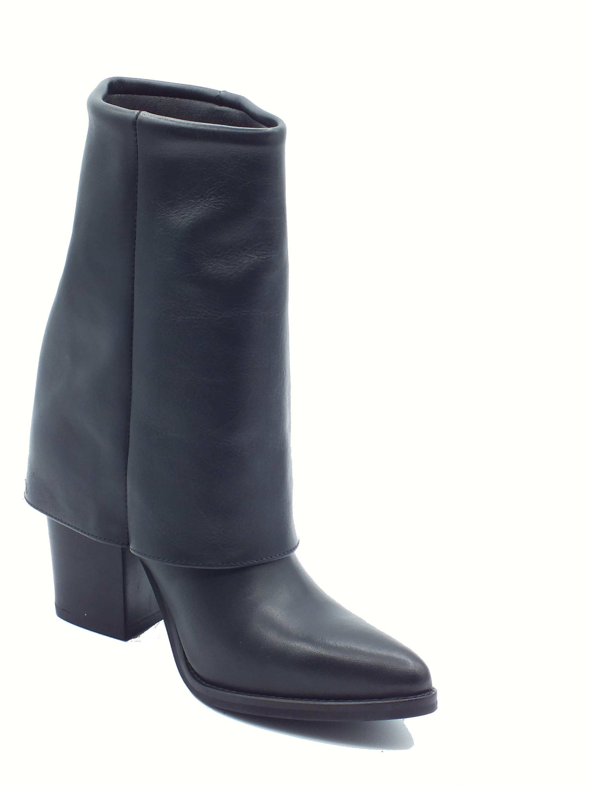 Stelio Malori STM - Stelio Malori 2050 Vitello Nero Tronchetti Texani per Donna in pelle nera Nero