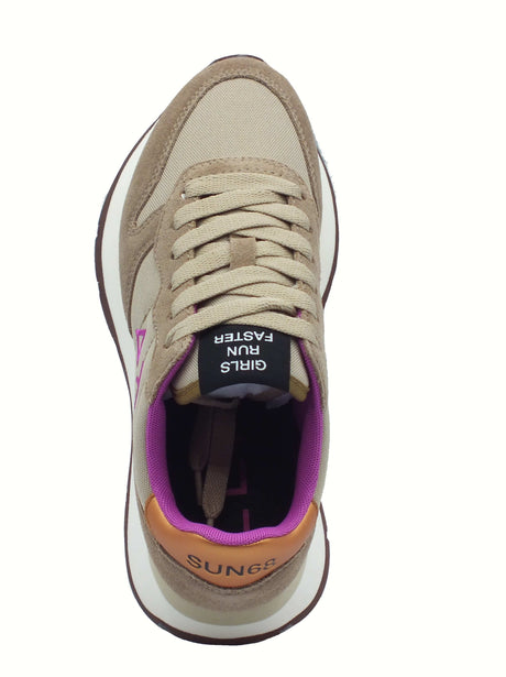 SUN68 SUN68 Z45201 Ally Solid Beige Scuro Scarpe Sportive per Donna nabuk e tessuto Beige Scuro