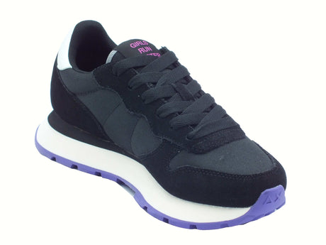 SUN68 SUN68 Z45201 Ally Solid Nero Scarpe Sportive per Donna nabuk e tessuto Nero