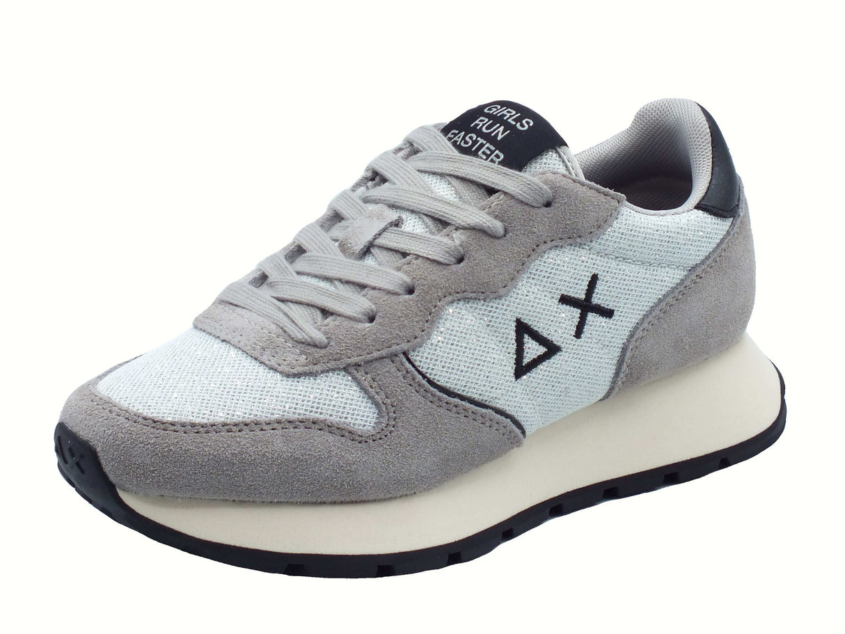 SUN68 SUN68 Z45204 Ally Glitter Textile Argento Scarpe Sportive per Donna nabuk e tessuto glitterato Argento