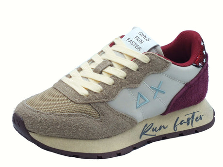 SUN68 SUN68 Z45207 Ally Vintage Beige Scarpe Sportive per Donna in camoscio e tessuto Beige