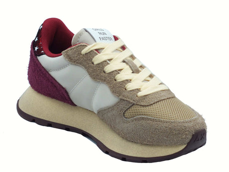 SUN68 SUN68 Z45207 Ally Vintage Beige Scarpe Sportive per Donna in camoscio e tessuto Beige