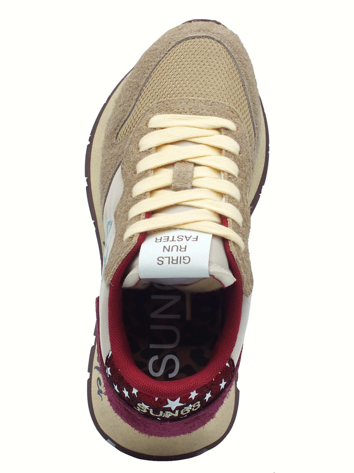 SUN68 SUN68 Z45207 Ally Vintage Beige Scarpe Sportive per Donna in camoscio e tessuto Beige