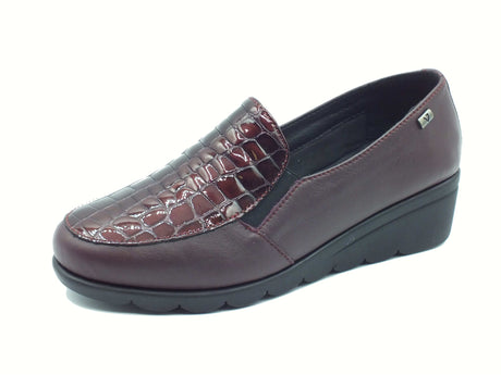 Valleverde Valleverde VS10301E Nappa Bordo Mocassini con zeppa per donna in pelle cocco Bordo