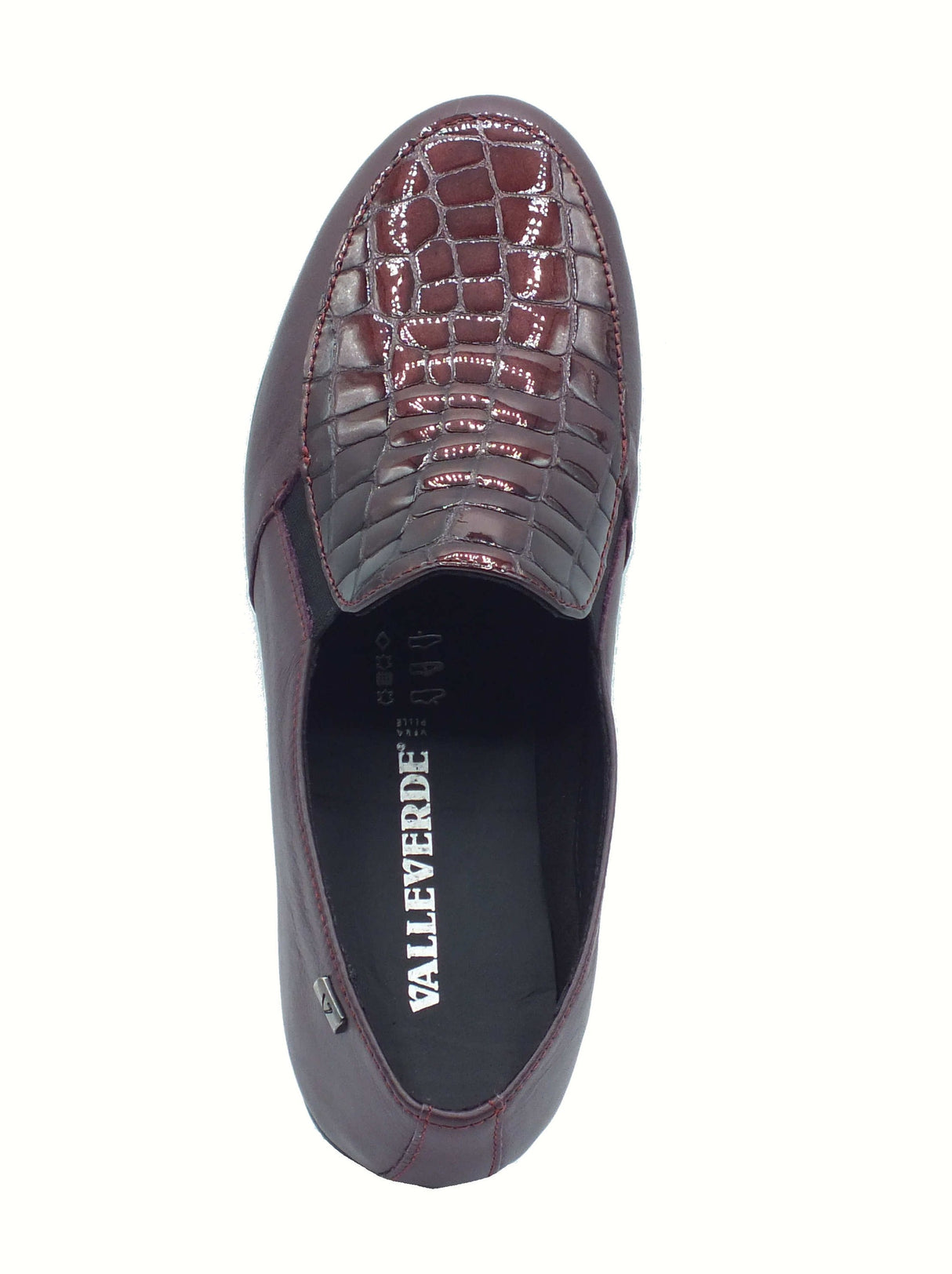 Valleverde Valleverde VS10301E Nappa Bordo Mocassini con zeppa per donna in pelle cocco Bordo
