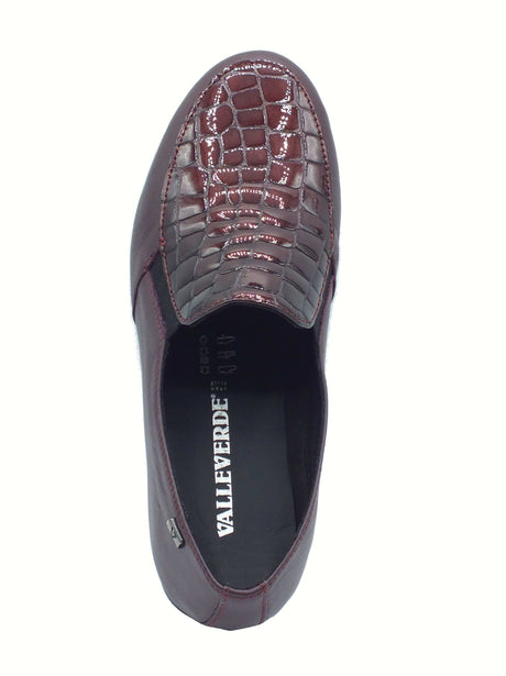 Valleverde Valleverde VS10301E Nappa Bordo Mocassini con zeppa per donna in pelle cocco Bordo