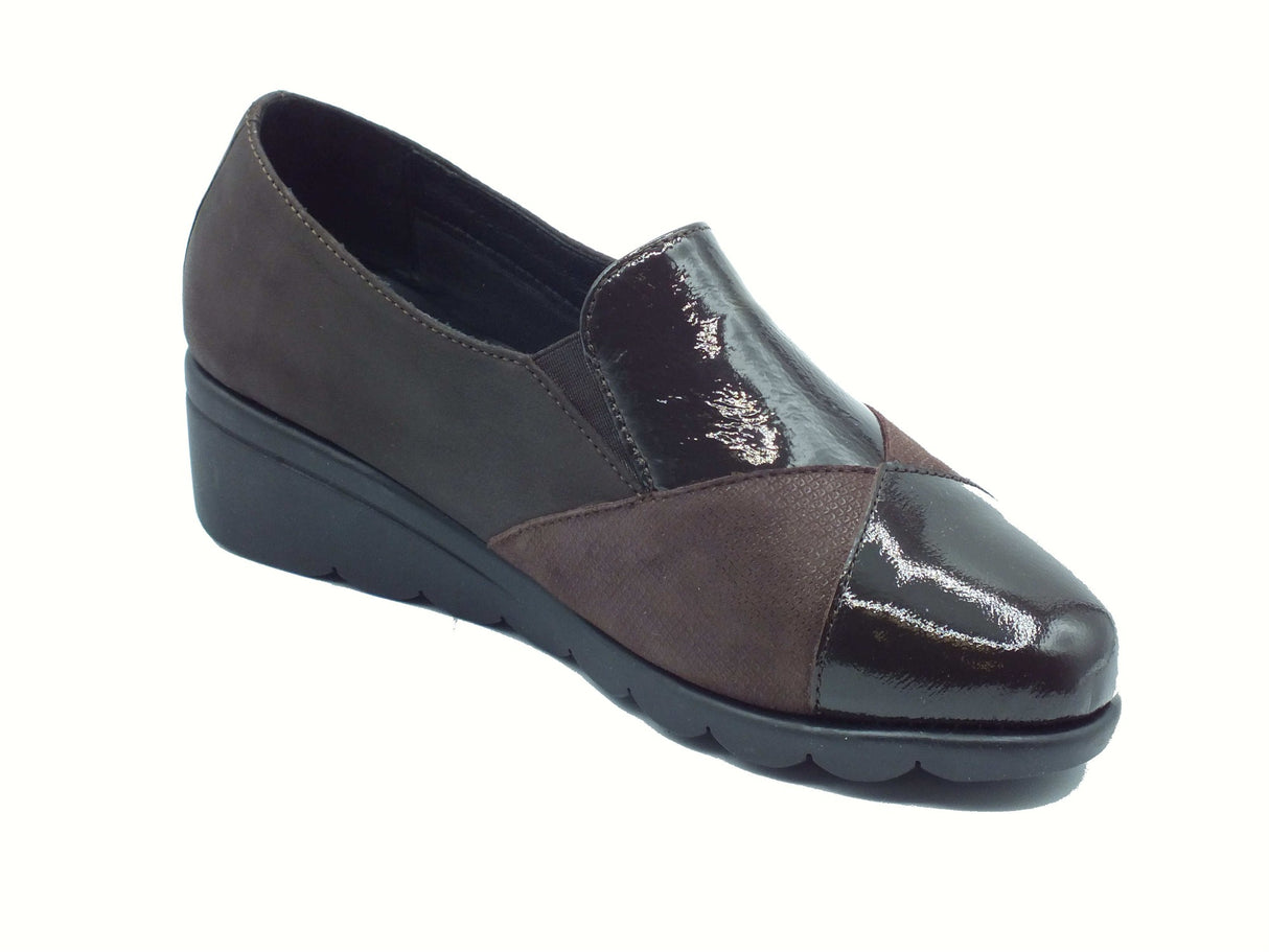 Valleverde Valleverde VS10303AE Naplak T. Moro Mocassini con zeppa per donna in pelle e scamosciato testa di moro