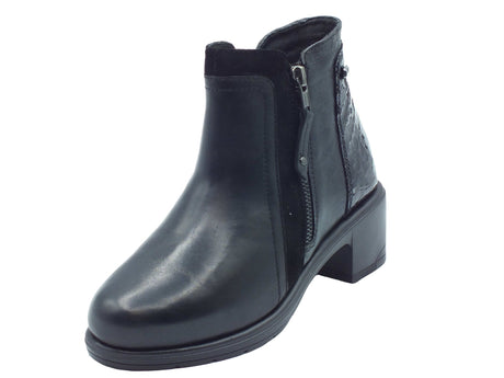 Valleverde Valleverde Tronchetti con tacco Donna VS10600W Nappa Nero pelle nero Nero