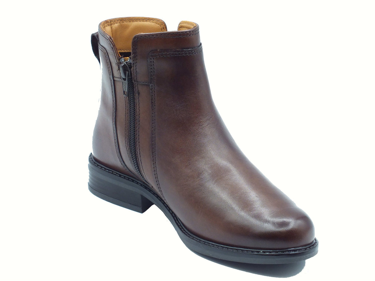 Valleverde Valleverde 17103 Vitello Marrone Tronchetti eleganti per Donna in pelle con lampo Marrone