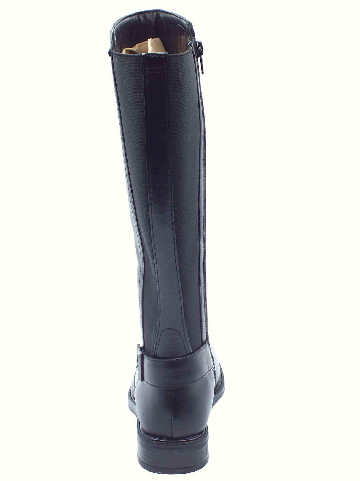 Valleverde Valleverde 17105 Vitello Nero Stivali per Donna in pelle con tacco Nero