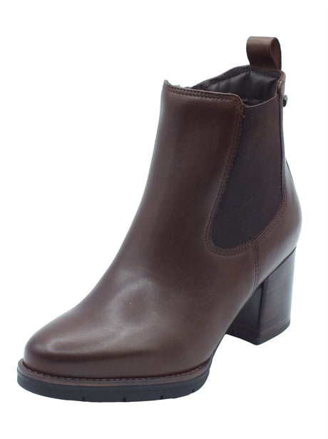Valleverde Valleverde Tronchetti con tacco Donna 17201 Vitello Marrone pelle marrone Marrone
