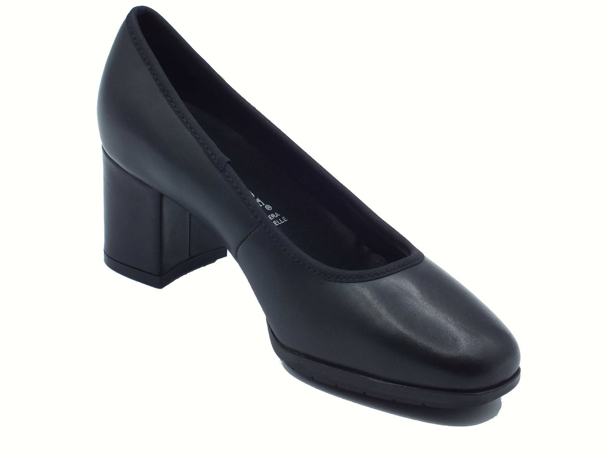 Valleverde Valleverde 36561 Nappa Nera Decoltè classici per Donna in pelle con tacco alto nero