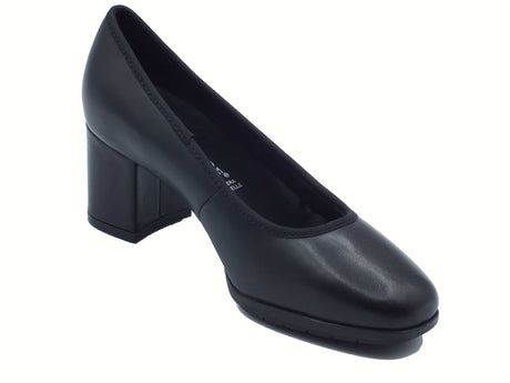 Valleverde Valleverde 36561 Nappa Nera Decoltè classici per Donna in pelle con tacco alto nero