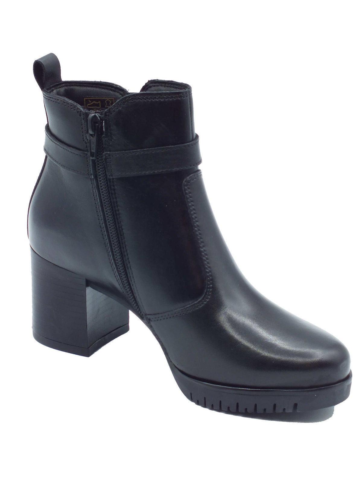 Valleverde Valleverde Tronchetti con tacco Donna 47663 Vitello Nero pelle nero Nero