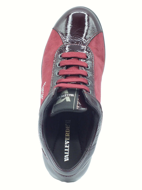 Valleverde Valleverde VD204F Suede Bordeaux Sneakers confort per Donna in naplak e nabuk con lacci Bordeaux
