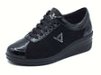 Valleverde Valleverde VD204F Suede Black Sneakers confort per Donna in naplak e nabuk con lacci Black