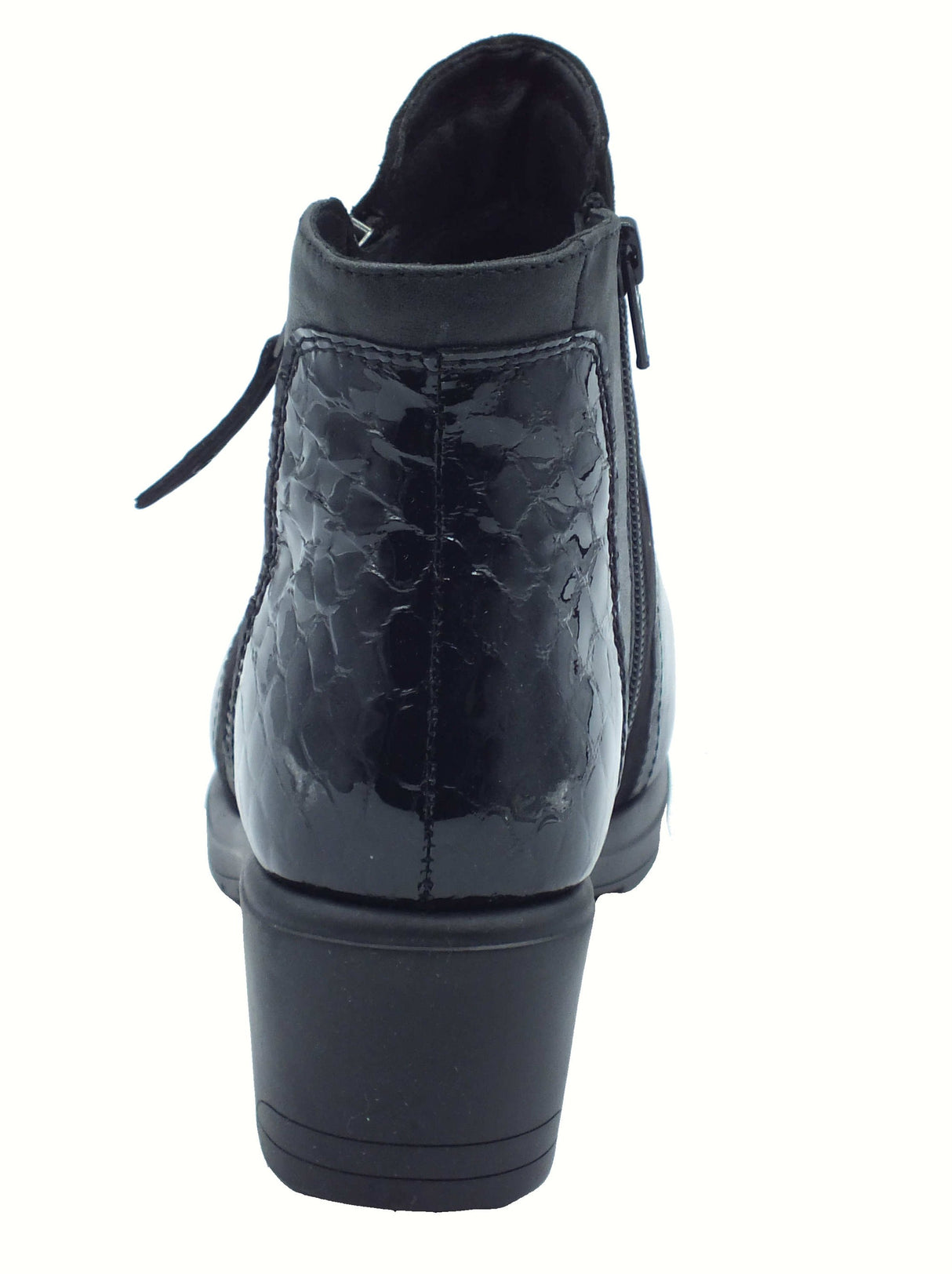 Valleverde Valleverde VS10600W Nappa Nero Tronchetti eleganti per Donna in pelle con lampo Nero