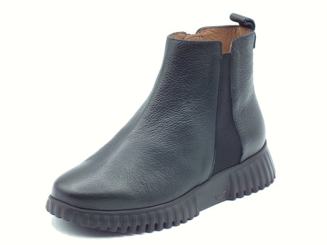 Wonders Wonders A-4404 FlexFly Wild Negro Tronchetti per Donna in pelle con lampo Negro