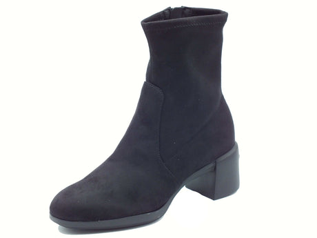 Wonders Wonders H-6706 Suede Sarga Negro Tronchetti per Donna in tessuto con tacco medio Negro