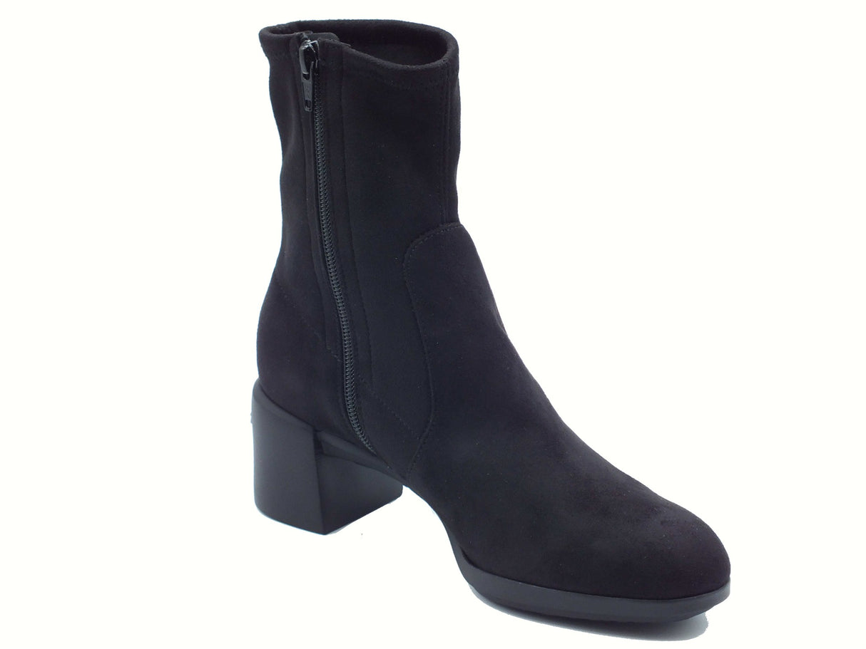 Wonders Wonders H-6706 Suede Sarga Negro Tronchetti per Donna in tessuto con tacco medio Negro