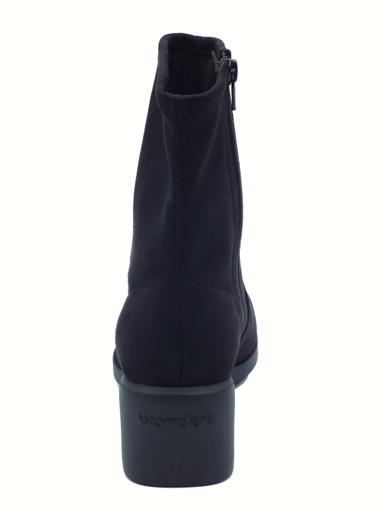 Wonders Wonders H-6706 Suede Sarga Negro Tronchetti per Donna in tessuto con tacco medio Negro