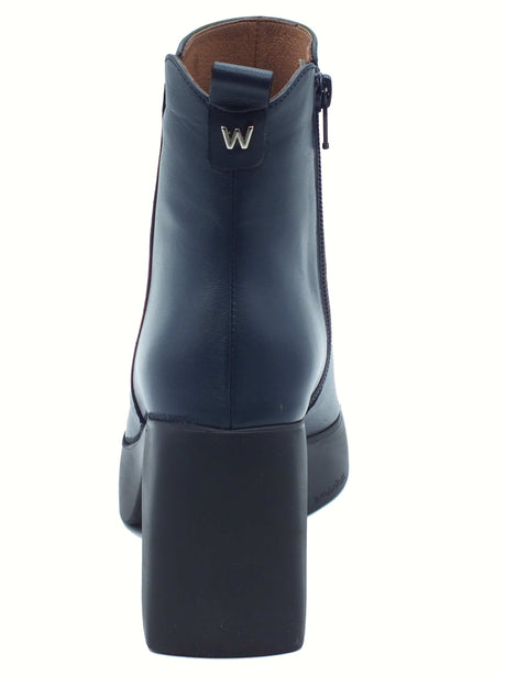 Wonders Wonders H-4981 Lady Isy Noche Tronchetti per Donna in pelle blu notte con tacco alto Noche