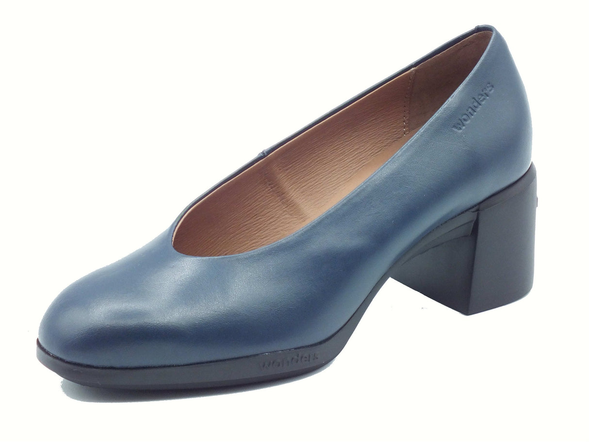Wonders Wonders H-6701 ReGhost Nature Noche Decoltè per Donna in pelle blu notte tacco medio Noche