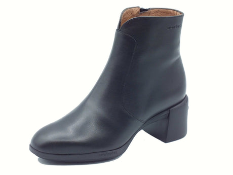 Wonders Wonders H-6705 Isy Negro Tronchetti accollati con tacco alto per Donna in pelle con lampo Negro