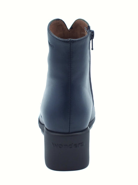 Wonders Wonders H-6705 Reghost Iseo Noche Tronchetti per Donna in pelle blu notte con lampo Noche