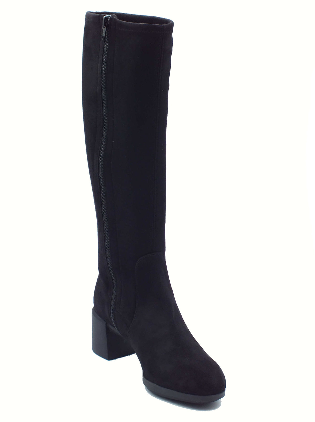 Wonders Wonders H-6707 Reghost Suede Sarga Nero Stivali per Donna in tessuto con tacco medio Nero