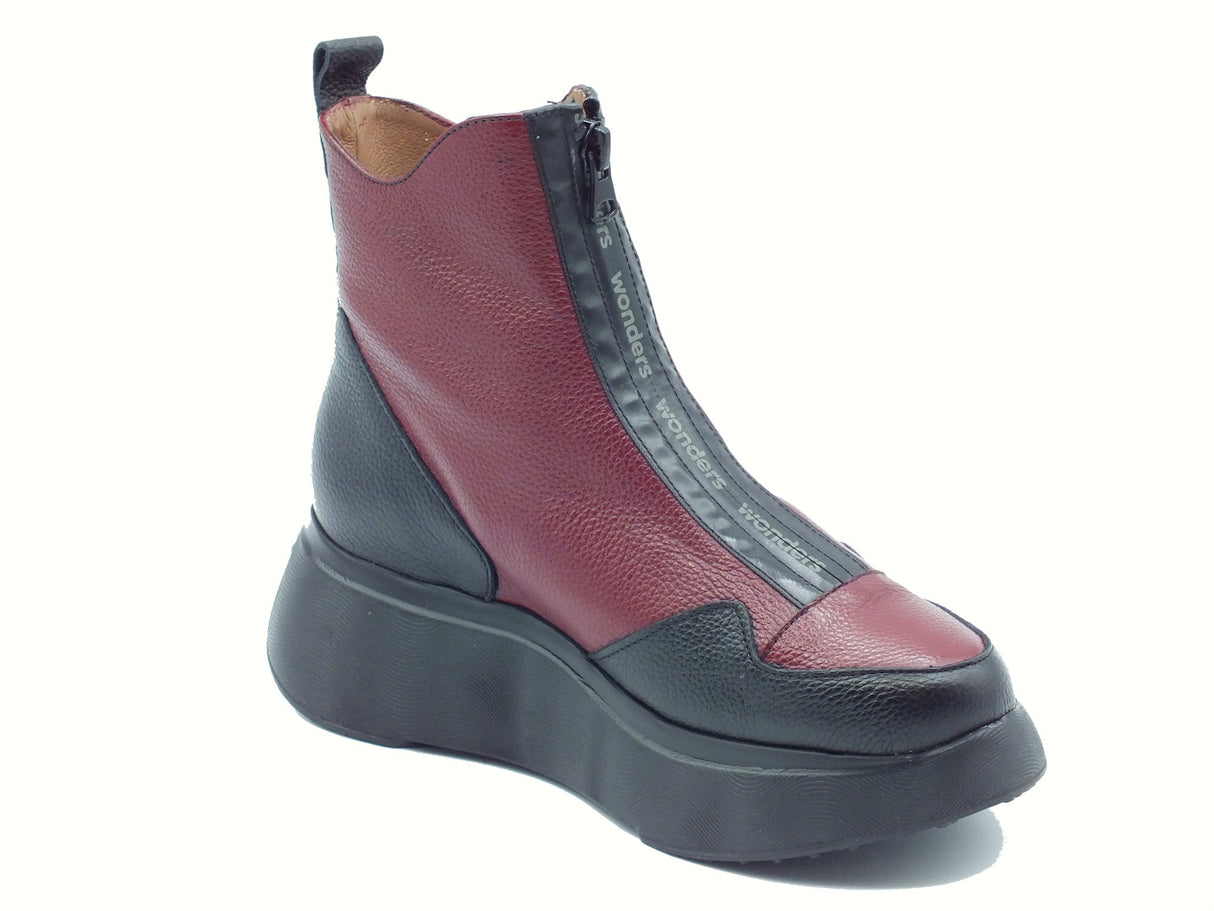Wonders Wonders A-3613 Wild Negro Vino Stivali per Donna in pelle Negro Vino