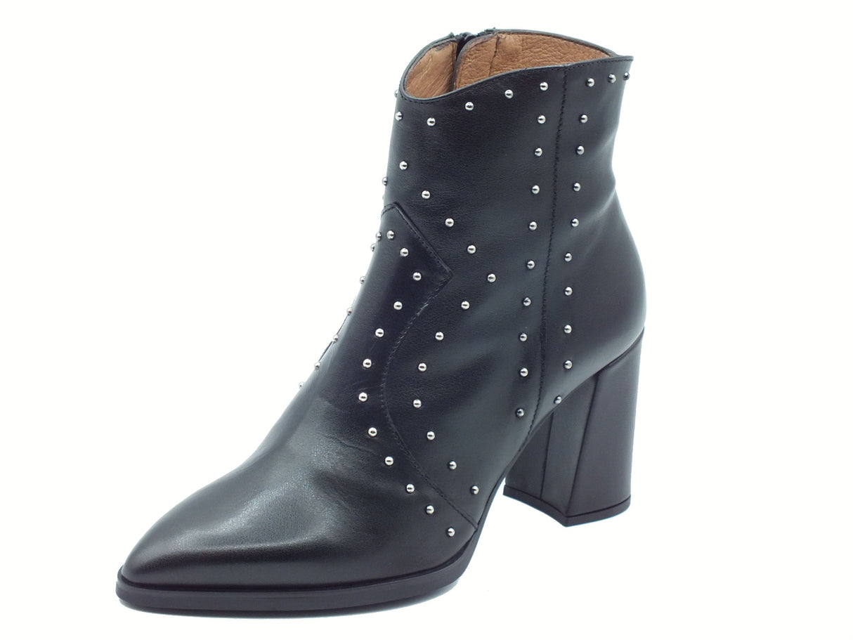 Wonders Wonders M-5431 Isy Negro Tronchetti per Donna in pelle nera con tacco alto Black