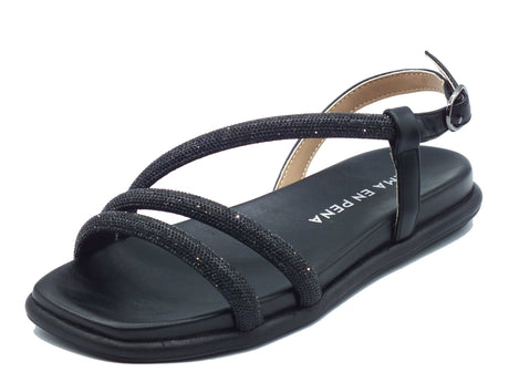Alma en Pena Alma en Pena Sandali zeppa bassa Donna V2651507 Napoles Black sintetico nero Black