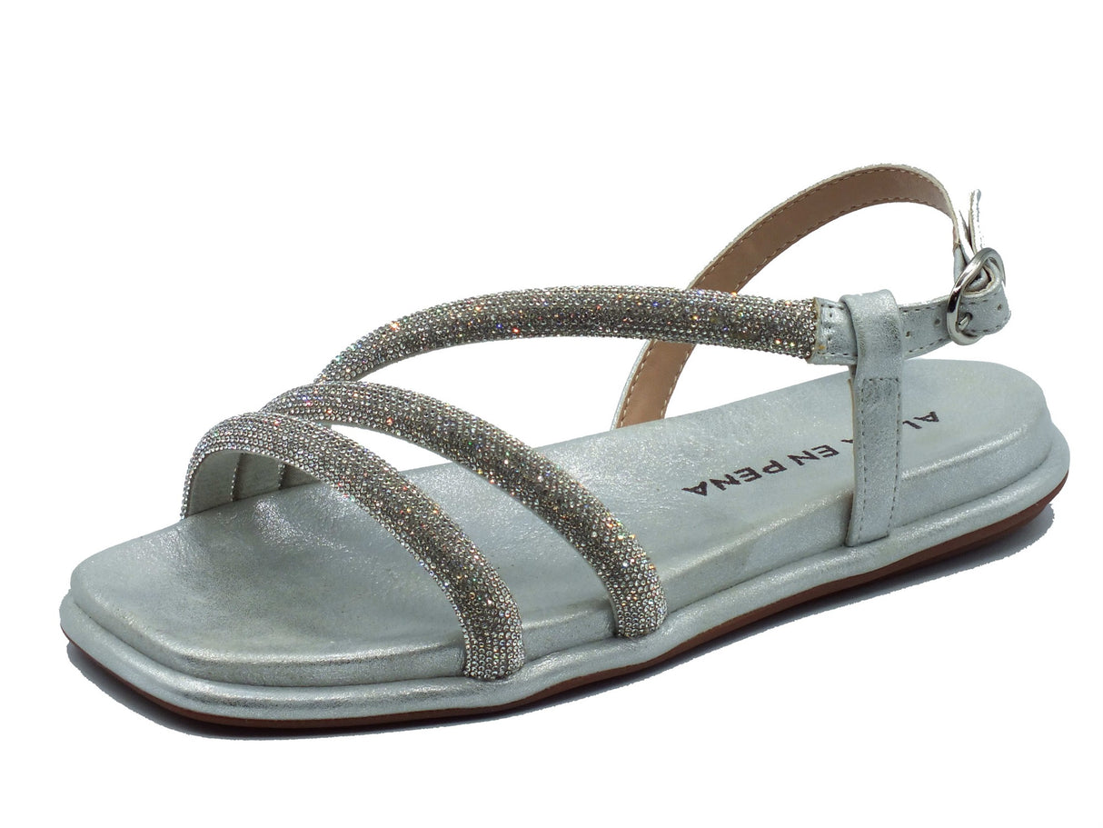 Alma en Pena Alma en Pena Sandali zeppa bassa Donna V2651507 Sara Silver pelle argento Silver