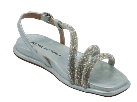 Alma en Pena Alma en Pena Sandali zeppa bassa Donna V2651507 Sara Silver pelle argento Silver