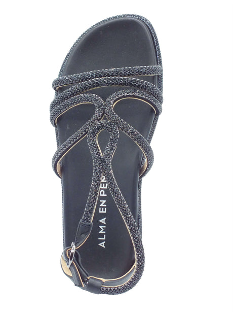 Alma en Pena Alma en Pena Sandali zeppa bassa Donna V267108 Napa Black sintetico nero Black