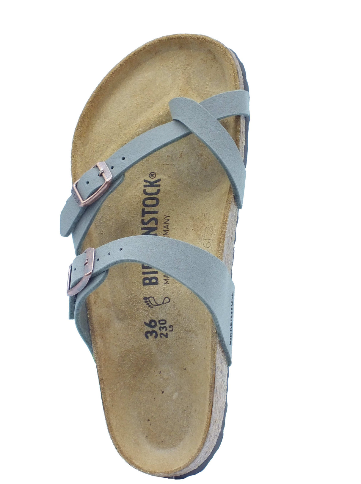 Birkenstock Birkenstock Infradito zeppa bassa Donna 0071071 Mayari Stone pelle verde Stone