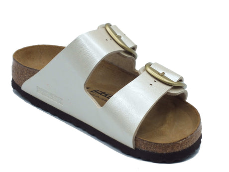 Birkenstock Birkenstock Sandali zeppa bassa Donna 1020021 Arizona Big Buckle Graceful Pearl White sintetico bianco Pearl White