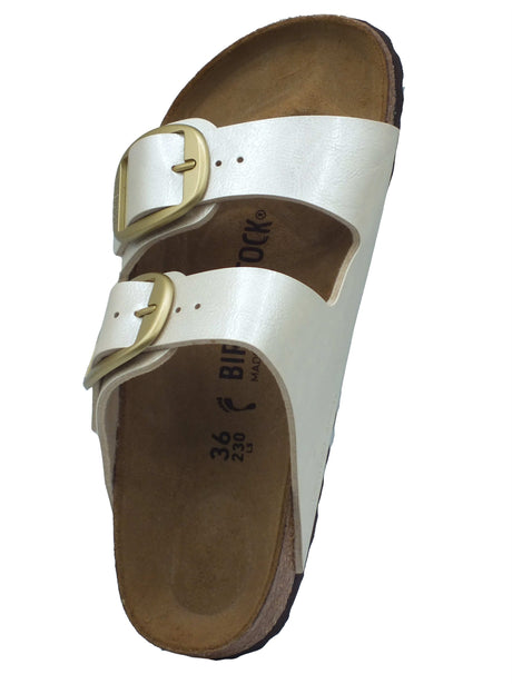 Birkenstock Birkenstock Sandali zeppa bassa Donna 1020021 Arizona Big Buckle Graceful Pearl White sintetico bianco Pearl White