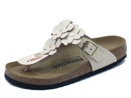 Birkenstock Birkenstock Infradito zeppa bassa Donna 1029287 Gizeh Flower Embellishment Light Rose pelle rosa rosa