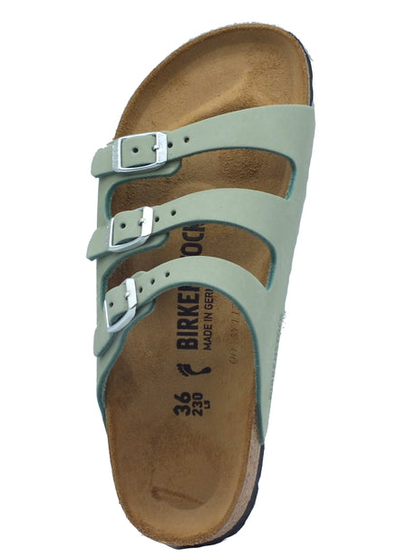 Birkenstock Birkenstock Sandali zeppa bassa Donna 1030319 Florida Fresh Pure Sage pelle verde Sage