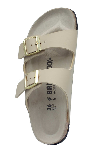 Birkenstock Birkenstock Sandali zeppa bassa Donna 1031438 Arizona BS Triples Sandcastle sintetico beige Sandcastle