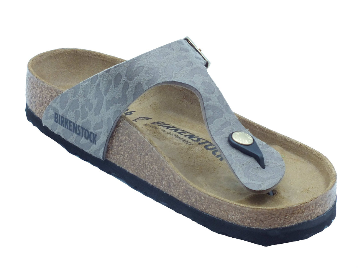 Birkenstock Birkenstock Infradito zeppa bassa Donna 1032026 Gizeh BS Leo Gray Taupe sintetico grigio Gray Taupe