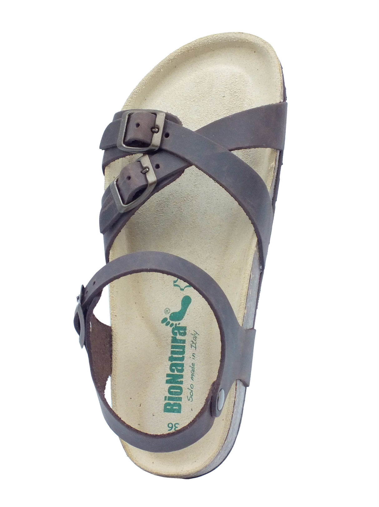 BioNatura BioNatura Sandali zeppa bassa Donna 11A2368 Imb Crazy Caffe pelle marrone Caffè