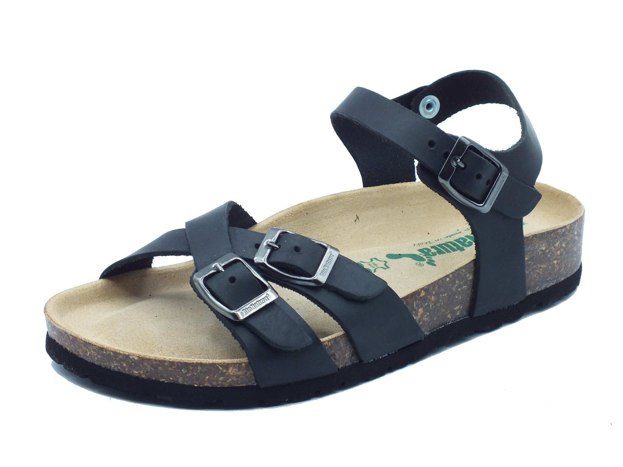 BioNatura BioNatura Sandali zeppa bassa Donna 11A2368 Imb Crazy Nero pelle nero Nero
