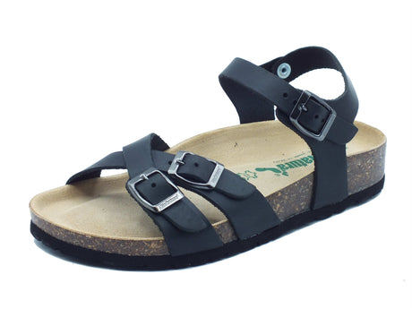 BioNatura BioNatura Sandali zeppa bassa Donna 11A2368 Imb Crazy Nero pelle nero Nero